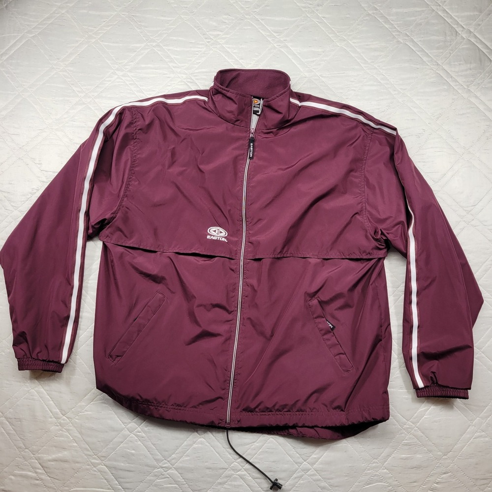 EASTON burgundy w/‎ white stripe rain jacket size XL